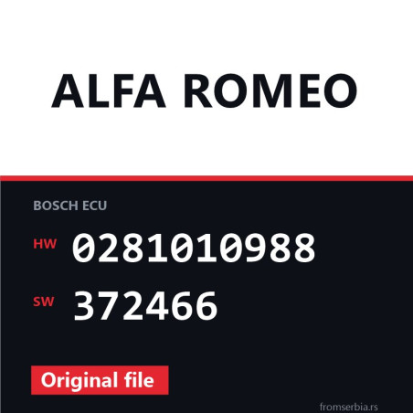 Alfa Romeo 156 0281010988 372466 original ECU file