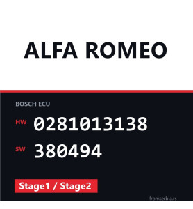 Alfa Romeo 159 0281013138 380494 Stage1 / Stage2 tuning file