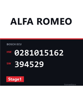 Alfa Romeo 159 0281015162 394529 Stage1 tuning file