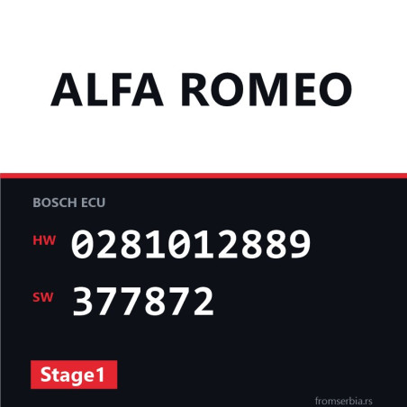 Alfa Romeo 159 0281012889 377872 Stage1 tuning file