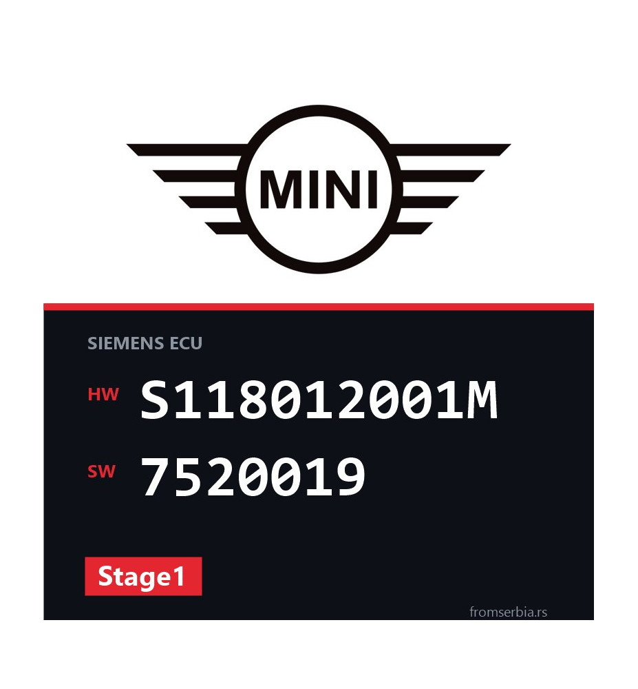 Mini One S118012001M 7520019 Stage1 tuning file