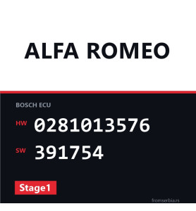 Alfa Romeo 159 0281013576 391754 Stage1 tuning file
