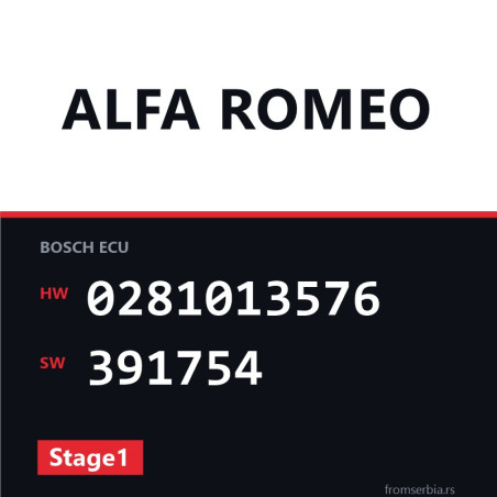 Alfa Romeo 159 0281013576 391754 Stage1 tuning file