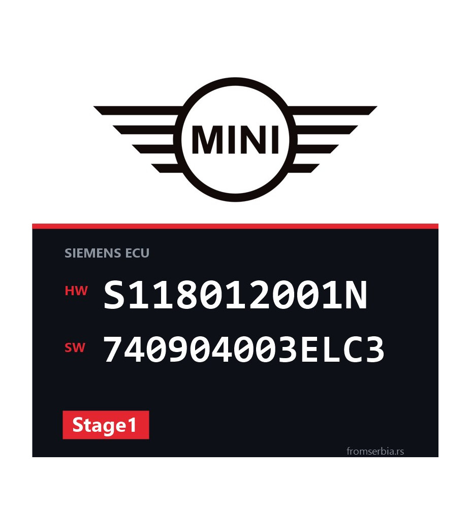 Mini One S118012001N 740904003ELC3 Stage1 tuning file