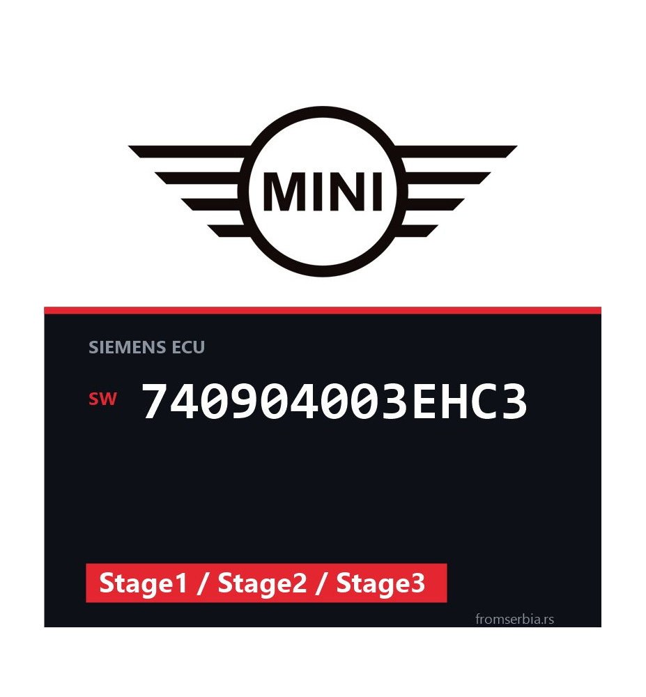 Mini Cooper 740904003EHC3 Stage1 / Stage2 / Stage3 tuning file