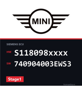 Mini Cooper S118098xxxx 740904003EWS3 Stage1 tuning file