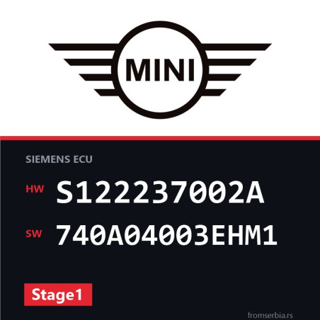 Mini Cooper S122237002A 740A04003EHM1 Stage1 tuning file