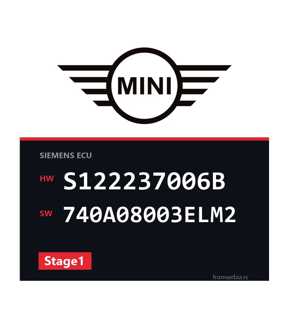 Mini One S122237006B 740A08003ELM2 Stage1 tuning file