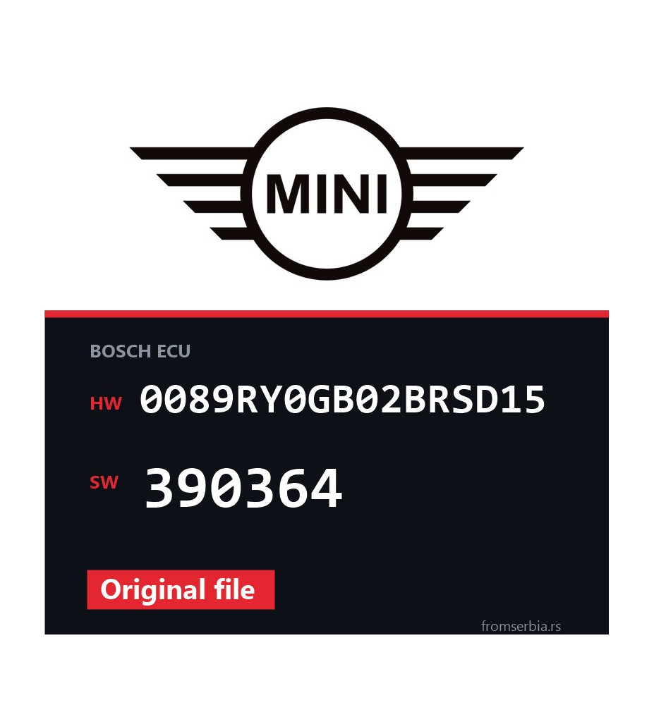 Mini Cooper 0089RY0GB02BRSD15 390364 original ECU file