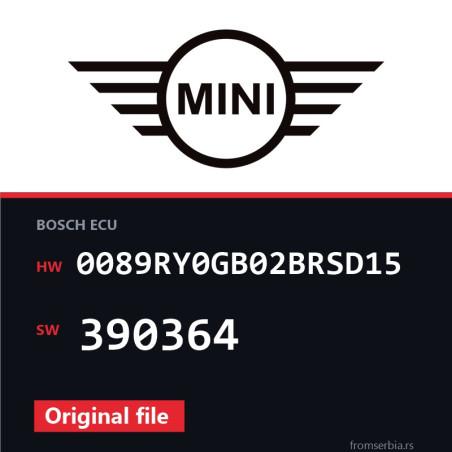 Mini Cooper 0089RY0GB02BRSD15 390364 original ECU file