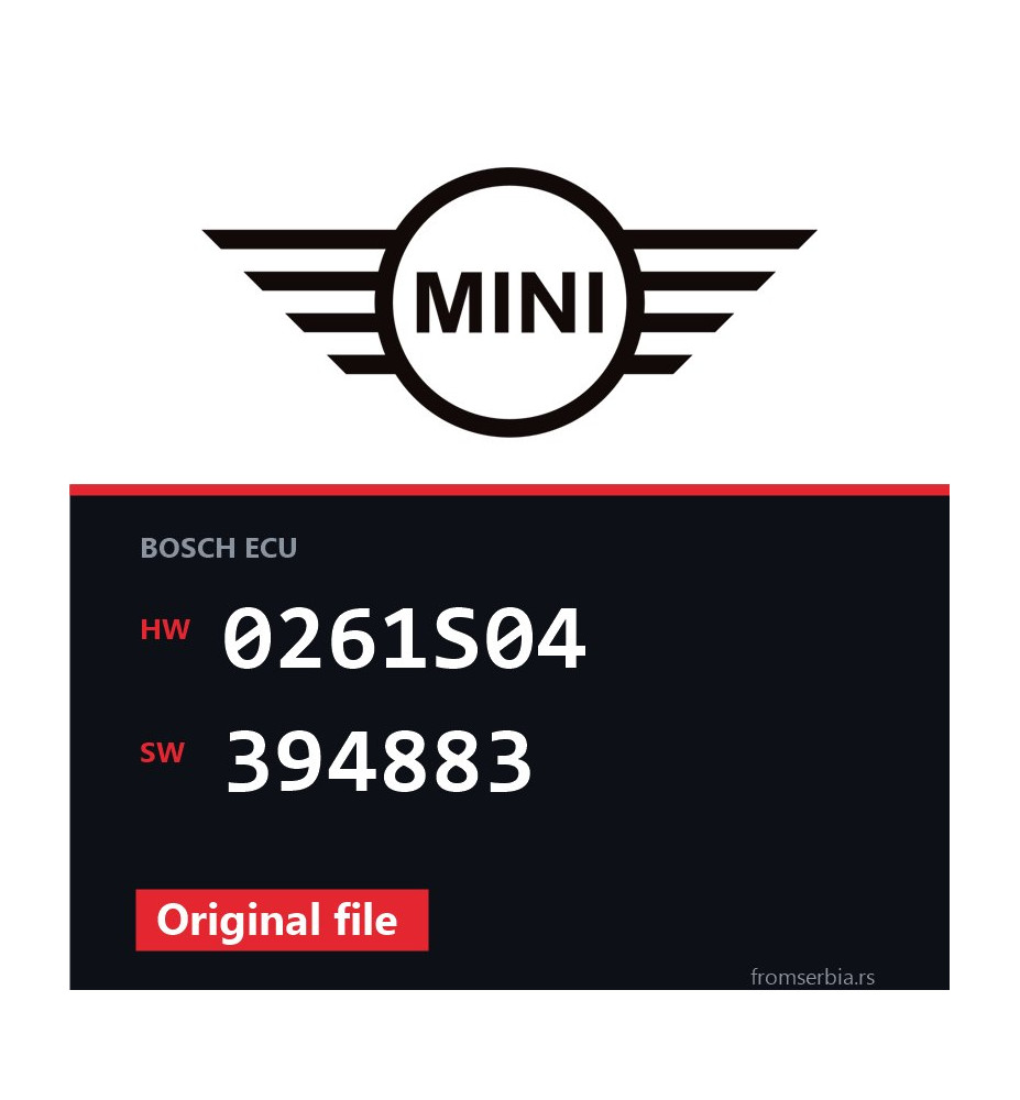Mini Cooper 0261S04 394883 original ECU file