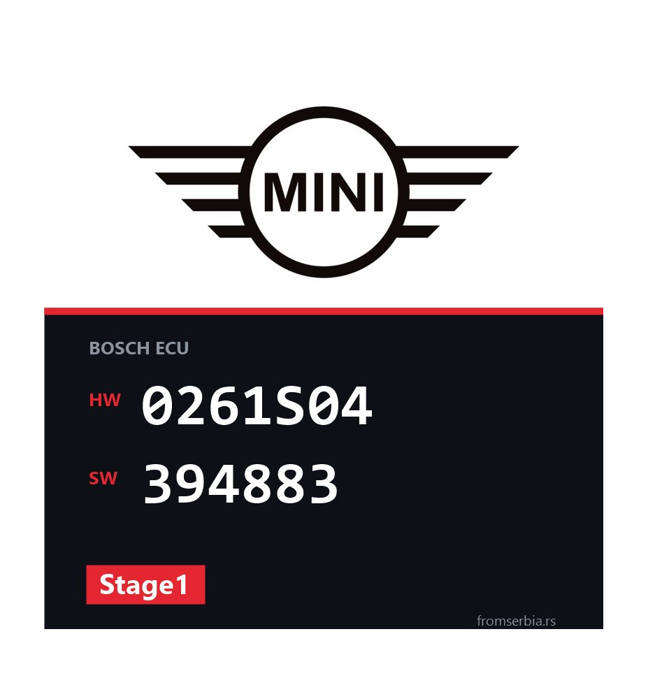 Mini Cooper 0261S04 394883 Stage1 tuning file
