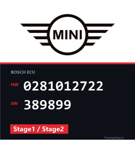Mini Cooper 0281012722 389899 Stage1 / Stage2 tuning file