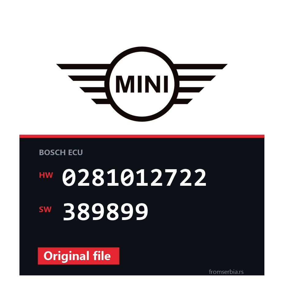 Mini Cooper 0281012722 389899 original ECU file