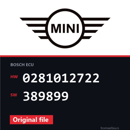 Mini Cooper 0281012722 389899 original ECU file