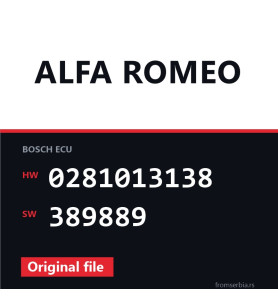 Alfa Romeo 159 0281013138 389889 original ECU file