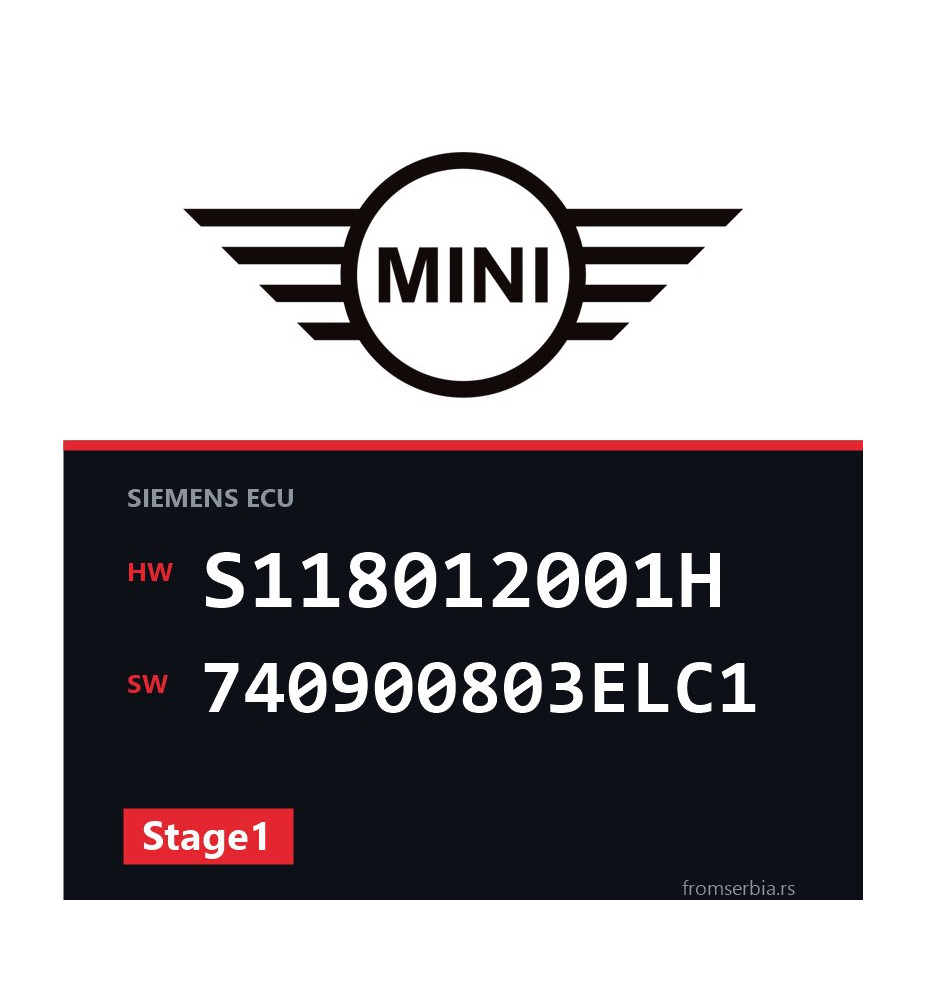 Mini One S118012001H 740900803ELC1 Stage1 tuning file