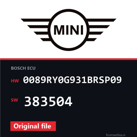 Mini Cooper 0089RY0G931BRSP09 383504 original ECU file