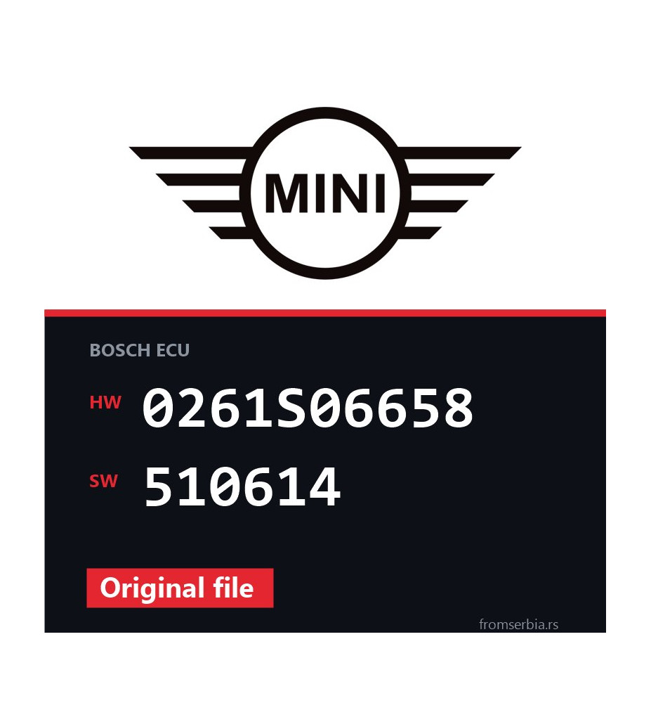 Mini Cooper 0261S06658 510614 original ECU file