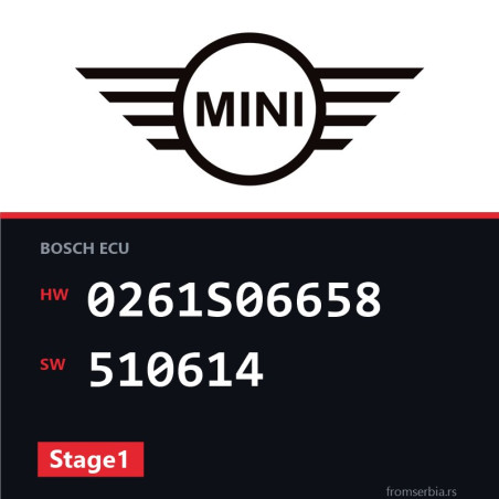 Mini Cooper 0261S06658 510614 Stage1 tuning file