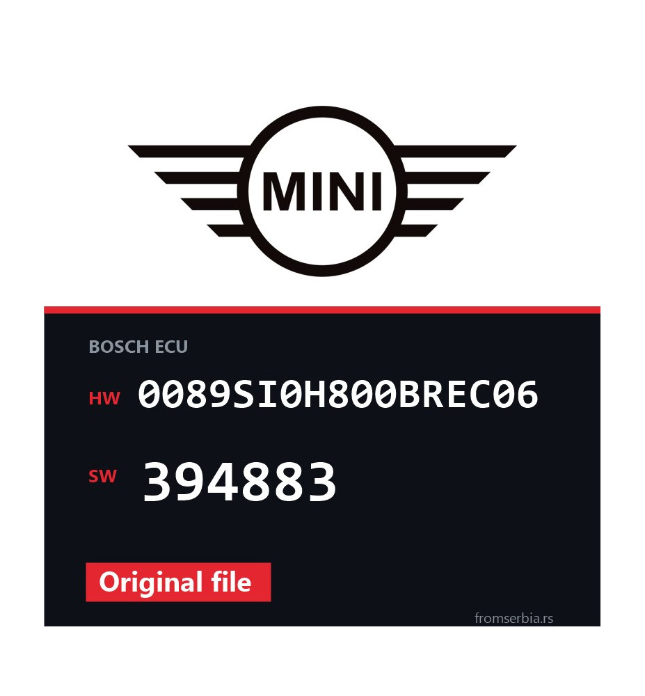 Mini Cooper 0089SI0H800BREC06 394883 original ECU file