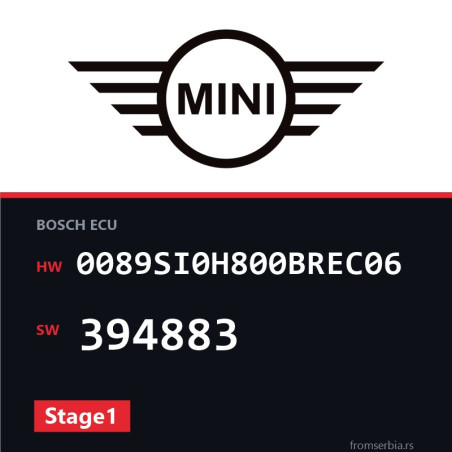 Mini Cooper 0089SI0H800BREC06 394883 Stage1 tuning file