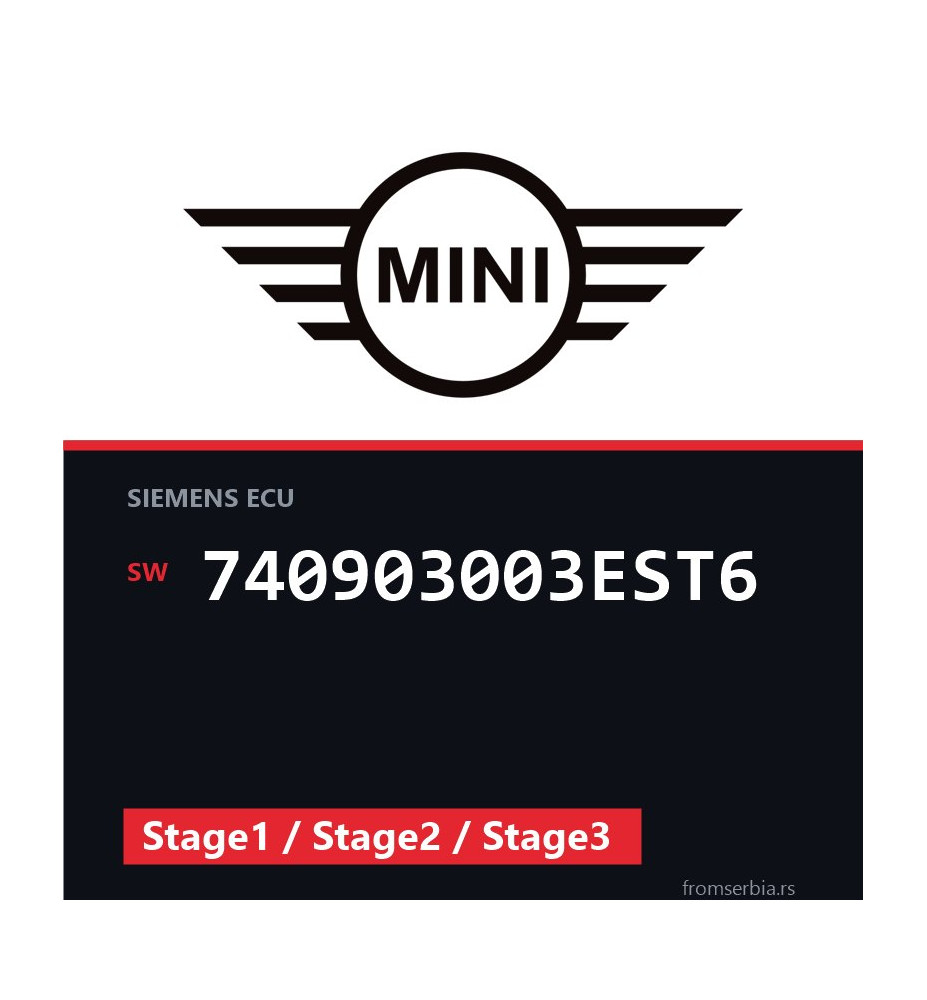 Mini Cooper 740903003EST6 Stage1 / Stage2 / Stage3 tuning file
