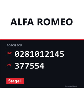 Alfa Romeo 159 0281012145 377554 Stage1 tuning file