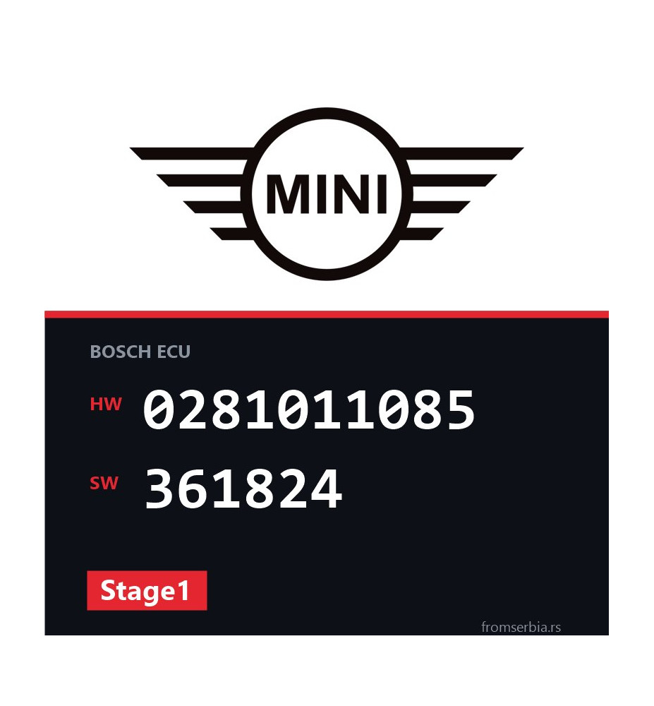 Mini One 0281011085 361824 Stage1 tuning file