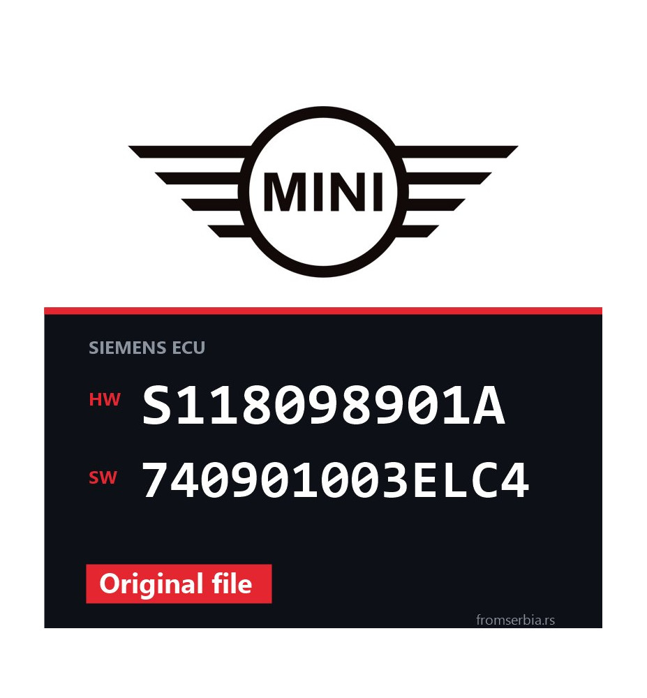 Mini One S118098901A 740901003ELC4 original ECU file