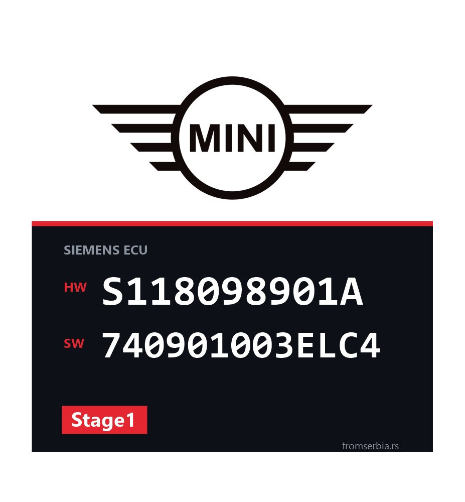 Mini One S118098901A 740901003ELC4 Stage1 tuning file