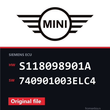Mini One S118098901A 740901003ELC4 original ECU file