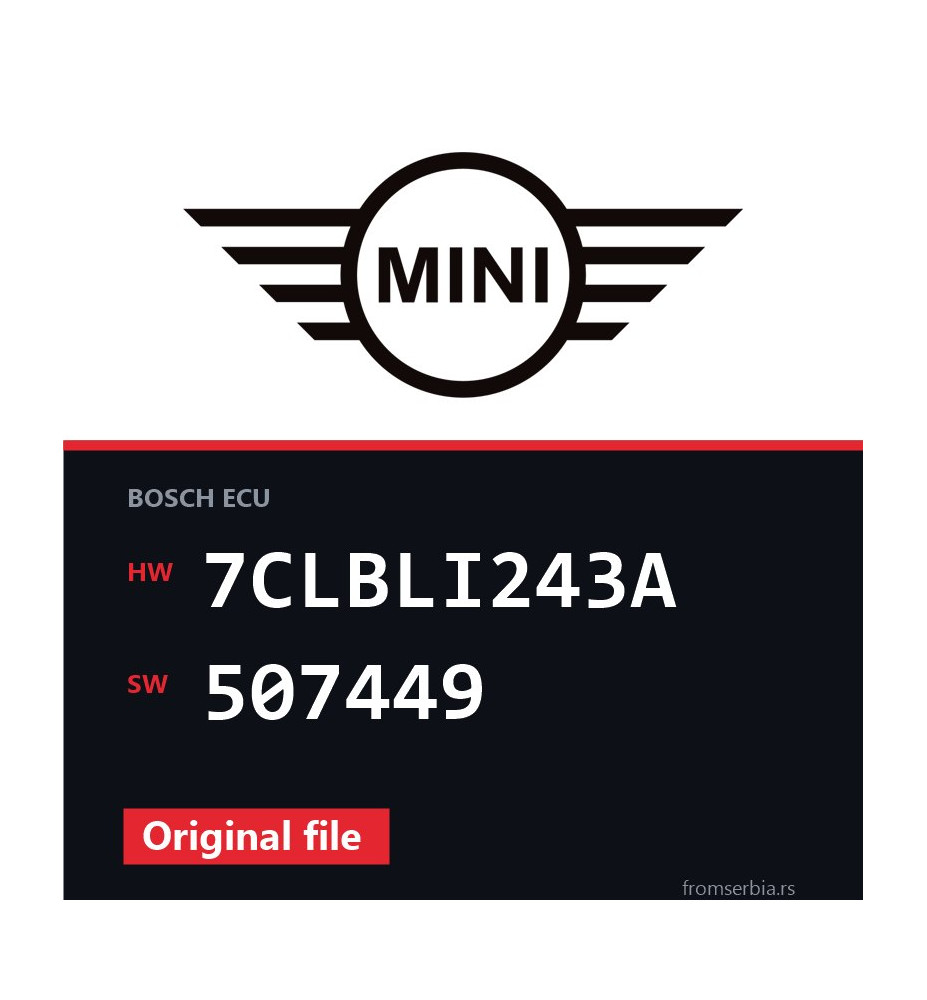 Mini One 7CLBLI243A 507449 original ECU file