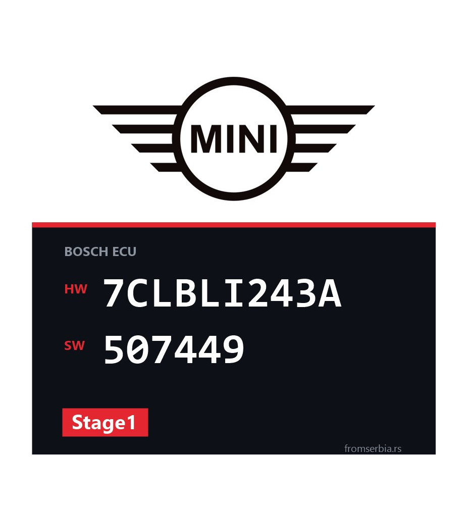 Mini One 7CLBLI243A 507449 Stage1 tuning file