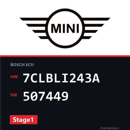 Mini One 7CLBLI243A 507449 Stage1 tuning file