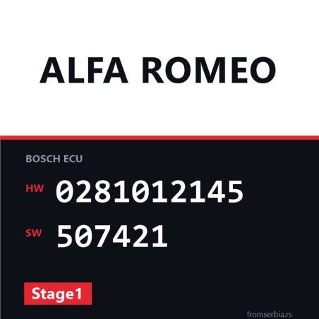 Alfa Romeo 159 0281012145 507421 Stage1 tuning file