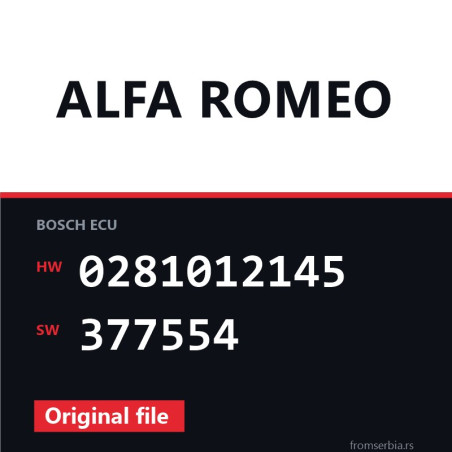 Alfa Romeo 159 0281012145 377554 original ECU file