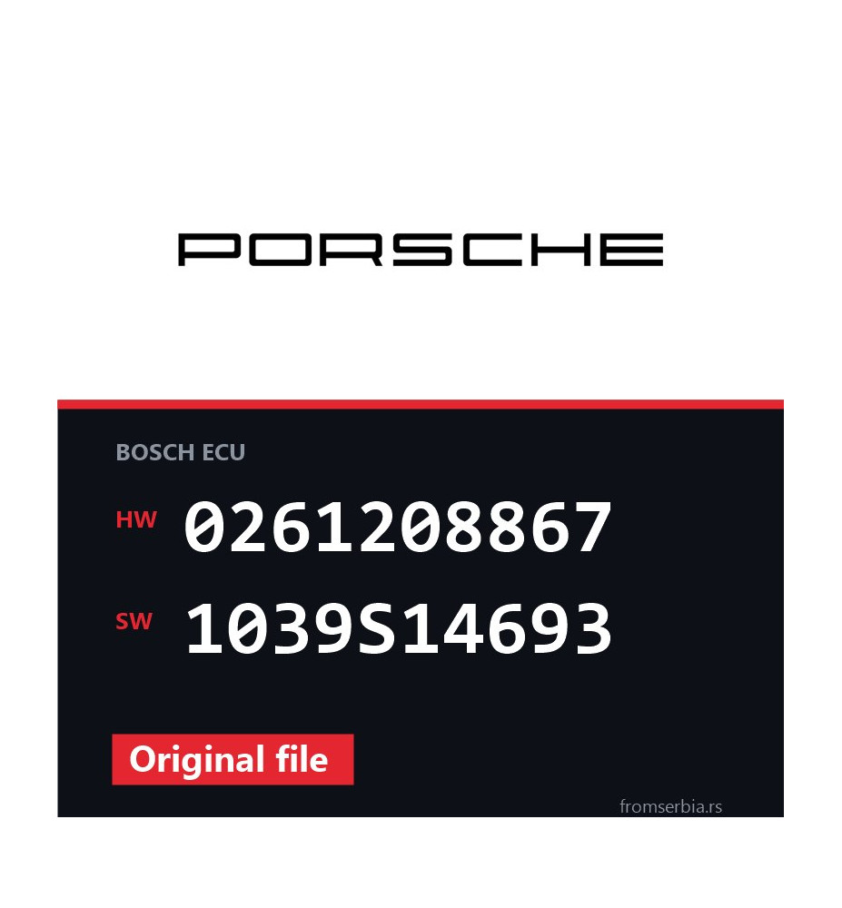 Porsche 997 0261208867 1039S14693 original ECU file