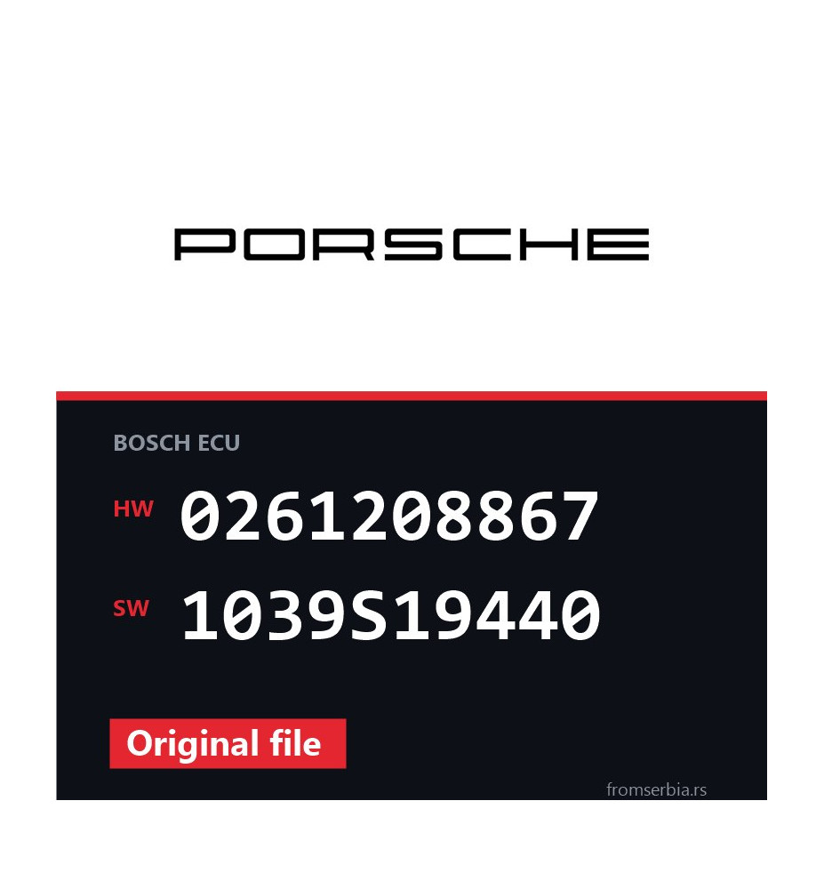 Porsche 997 0261208867 1039S19440 original ECU file