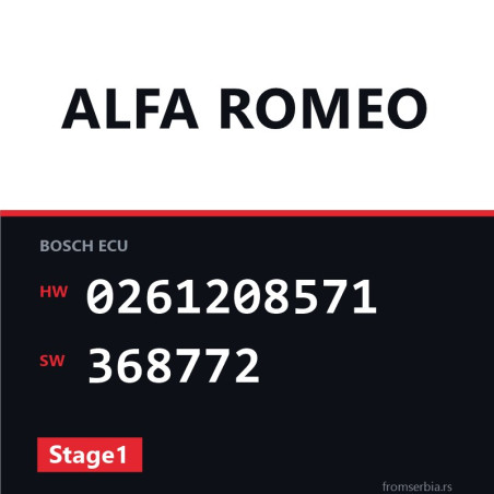 Alfa Romeo GT 0261208571 368772 Stage1 tuning file
