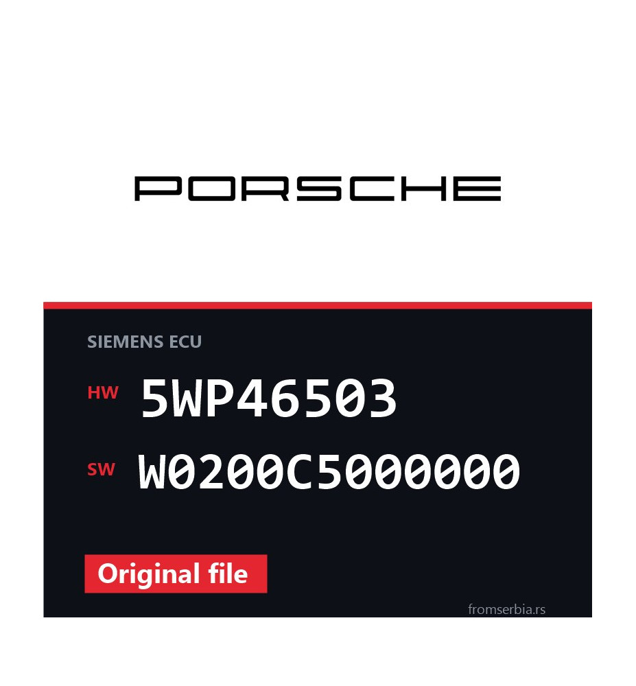 Porsche Cayenne 5WP46503 W0200C5000000 original ECU file
