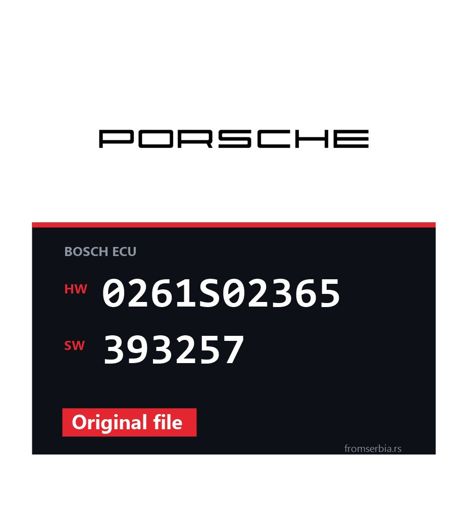 Porsche CayenneS 0261S02365 393257 original ECU file