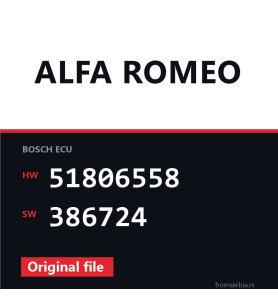 Alfa Romeo 147 51806558 386724 original ECU file