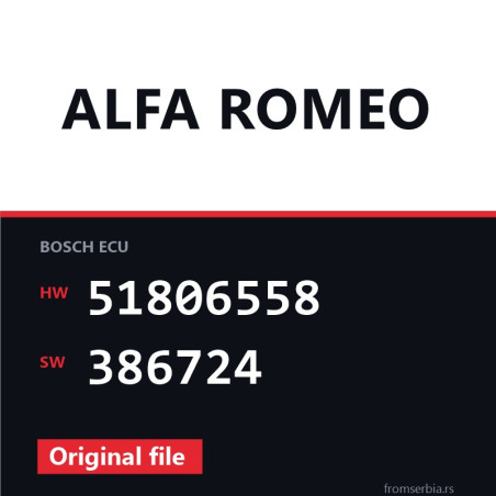 Alfa Romeo 147 51806558 386724 original ECU file