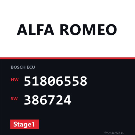 Alfa Romeo 147 51806558 386724 Stage1 tuning file