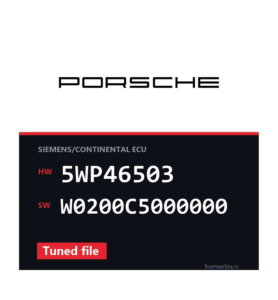 Porsche Cayenne 5WP46503 W0200C5000000 Tuned file tuning file