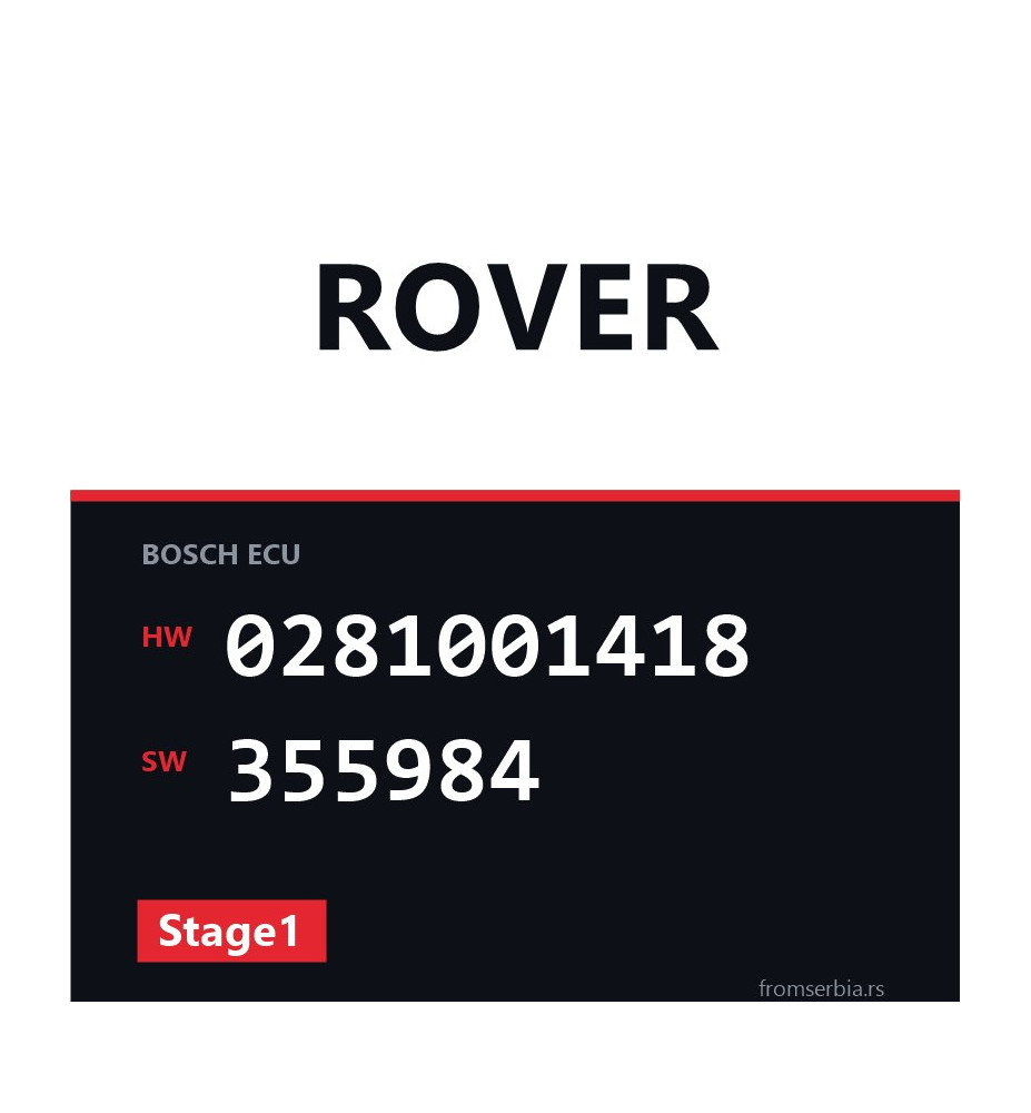 Rover 420 0281001418 355984 Stage1 tuning file