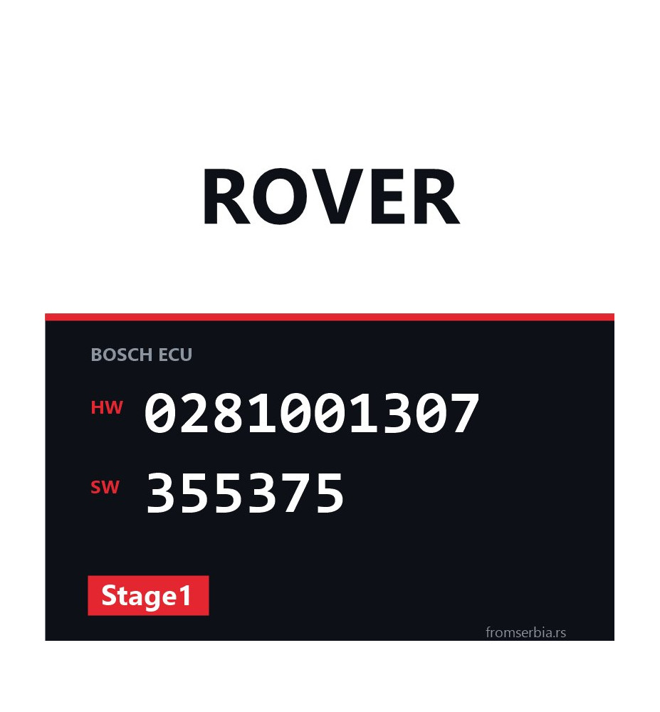 Rover 620 0281001307 355375 Stage1 tuning file