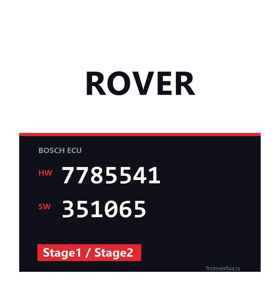 Rover 75 7785541 351065 Stage1 / Stage2 tuning file