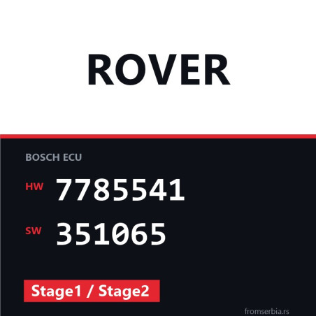 Rover 75 7785541 351065 Stage1 / Stage2 tuning file